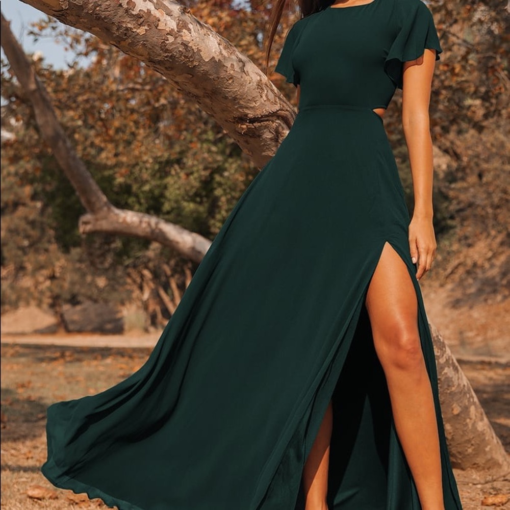 NWT Garden Bliss Emerald Green Cutout Maxi Dress
